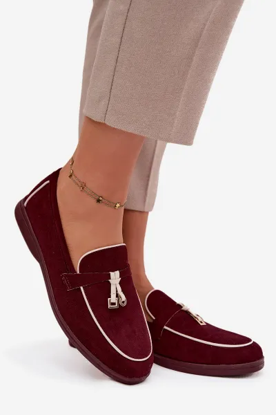 Dámske mokasíny z eko-semišu Bordeaux