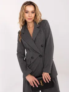 Factory Elegantné dámske sako RUE PARIS s prúžkami Farba: Hnedá, Veľkosť: S/M