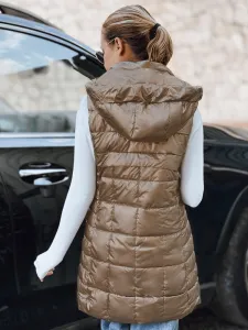 Dámska prešívaná vesta s kapucňou