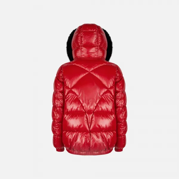 Červená dámska páperová bunda Geox Backsie