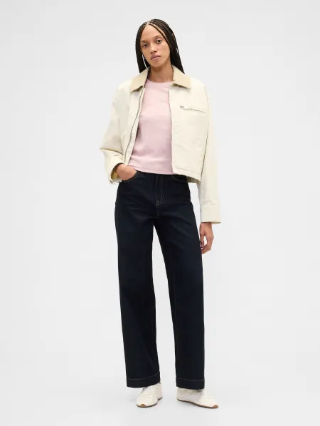 GAP rebrované crop tričko s logom