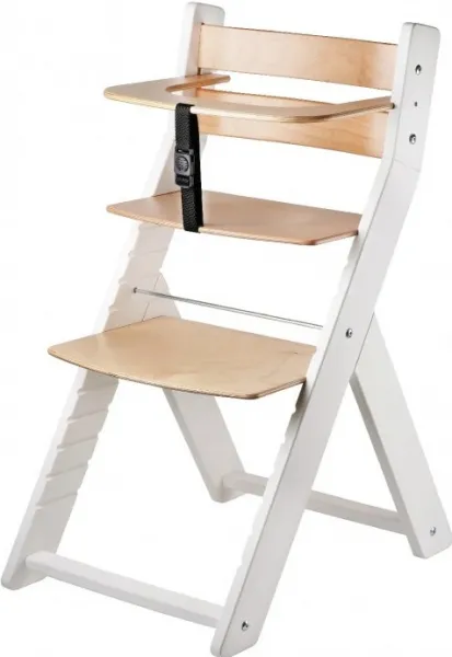 WOOD PARTNER Rastúca drevená ergonomická stolička LUCA biela/ biela