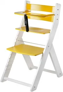 WOOD PARTNER Rastúca drevená ergonomická stolička LUCA biela/ biela