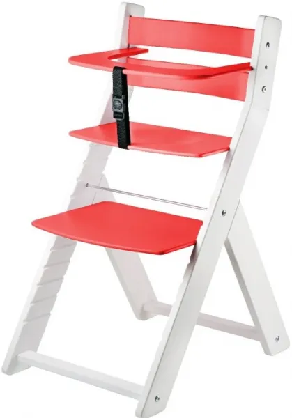 WOOD PARTNER Rastúca drevená ergonomická stolička LUCA biela/ biela