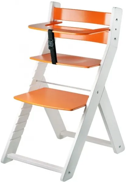 WOOD PARTNER Rastúca drevená ergonomická stolička LUCA biela/ biela