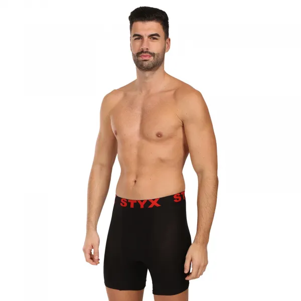 Pánske boxerky Styx long športová guma čierne (UN4960) M, trenky
