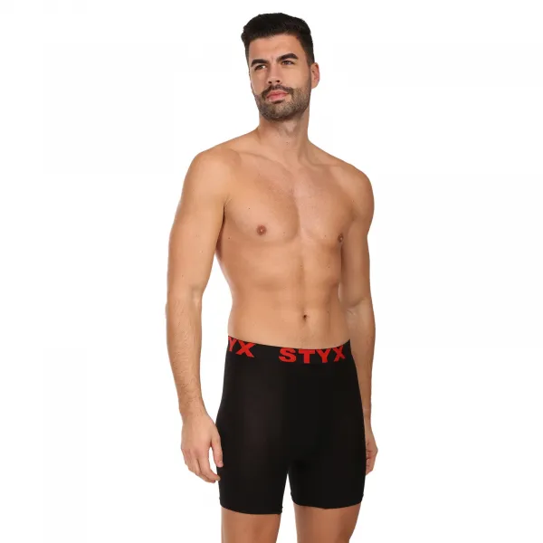 Pánske boxerky Styx long športová guma čierne (UN4960) M, trenky