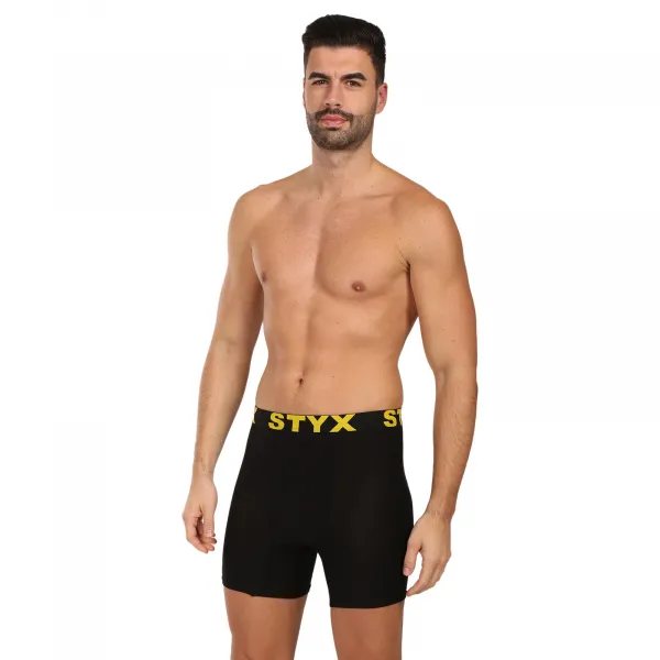 Pánske boxerky Styx long športová guma čierne (UN6960) M, trenky