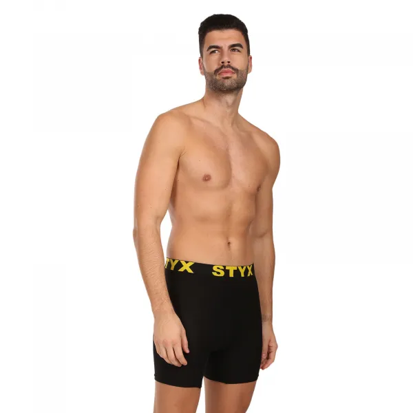 Pánske boxerky Styx long športová guma čierne (UN6960) M, trenky