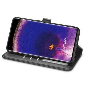 LEATHER BUCKLE Peňaženkový obal Oppo Find X5 Pro čierny