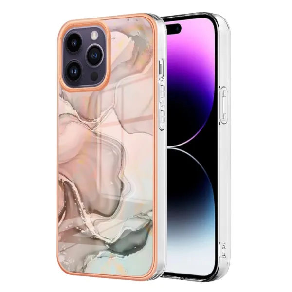 IMD MARBLE Ochranný kryt pre Apple iPhone 16 Pro ROSE GOLD