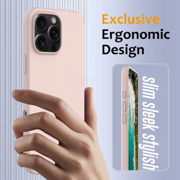 RUBBER MAGSAFE Silikónový kryt pre Apple iPhone 16 Pro svetloružový