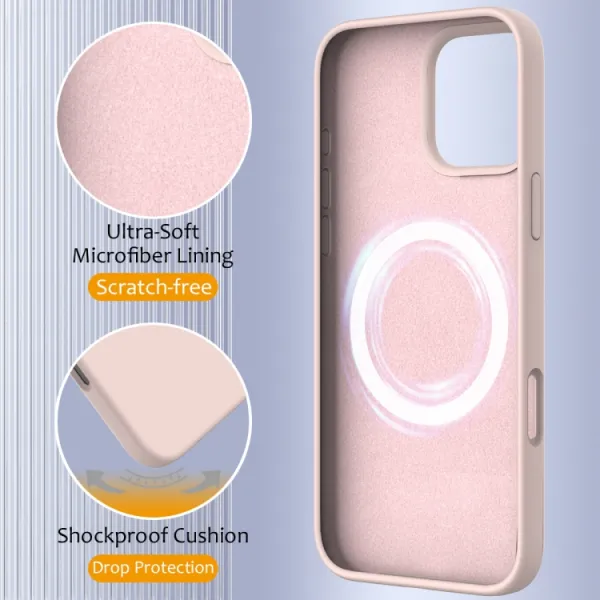 RUBBER MAGSAFE Silikónový kryt pre Apple iPhone 16 Pro svetloružový