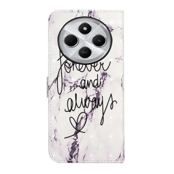 ART Peňaženkový kryt pre Xiaomi Redmi 14C / Poco C75 WHITE MARBLE