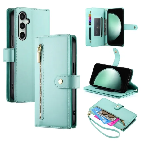 PASTEL Peňaženkové puzdro pre Samsung Galaxy S24 FE 5G zelené