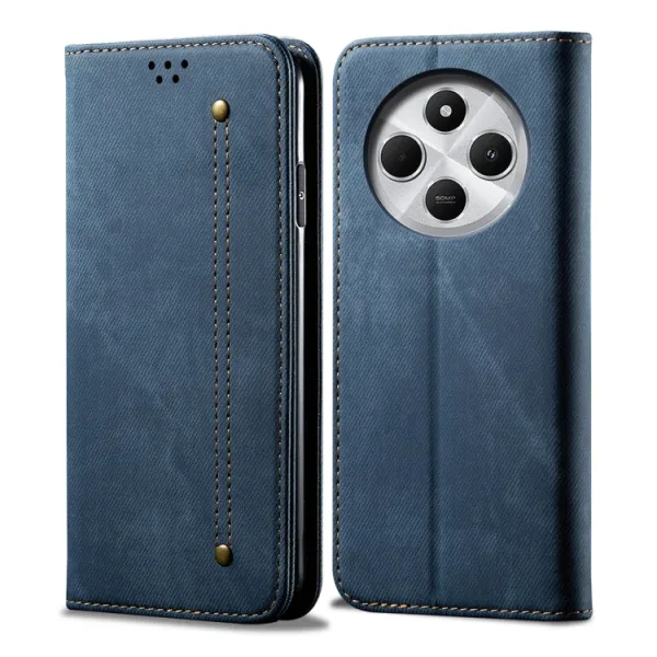 DENIM Peňaženkový kryt pre Xiaomi Redmi 14C / Poco C75 modrý