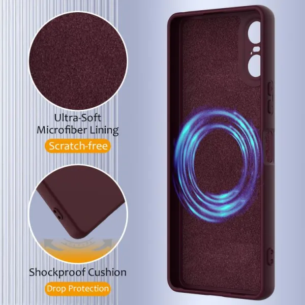 RUBBER MAGSAFE Silikónový kryt pre Sony Xperia 10 VI PLUM COLOR