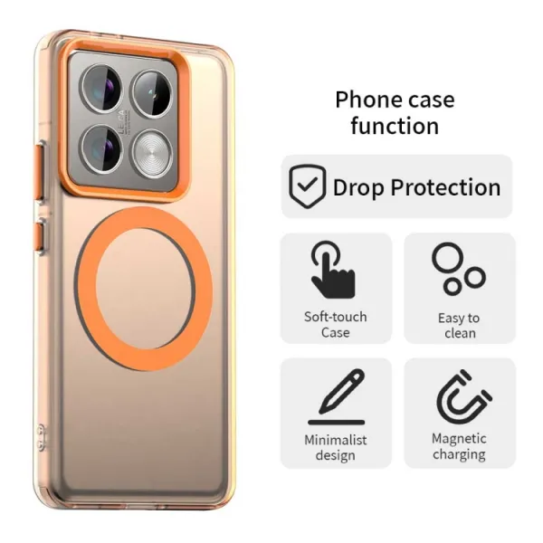 CANDY MAGSAFE Ochranný obal pre Xiaomi 14T Pro oranžový