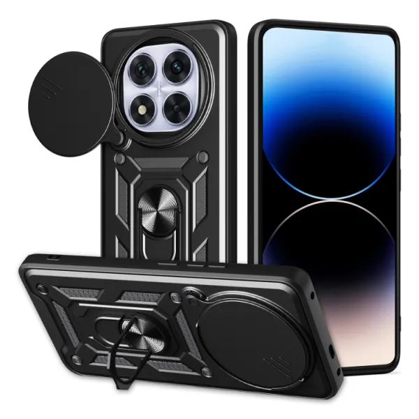 RING CAMERA Kryt s držiakom pre Xiaomi Redmi Note 14 Pro+ 5G čierny