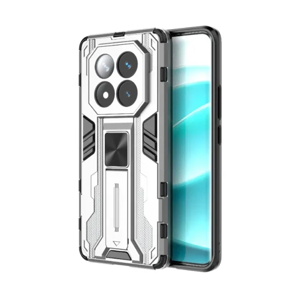 SUPERSONIC Ochranný obal so stojanom pre Xiaomi Redmi Note 14 Pro+ 5G strieborný