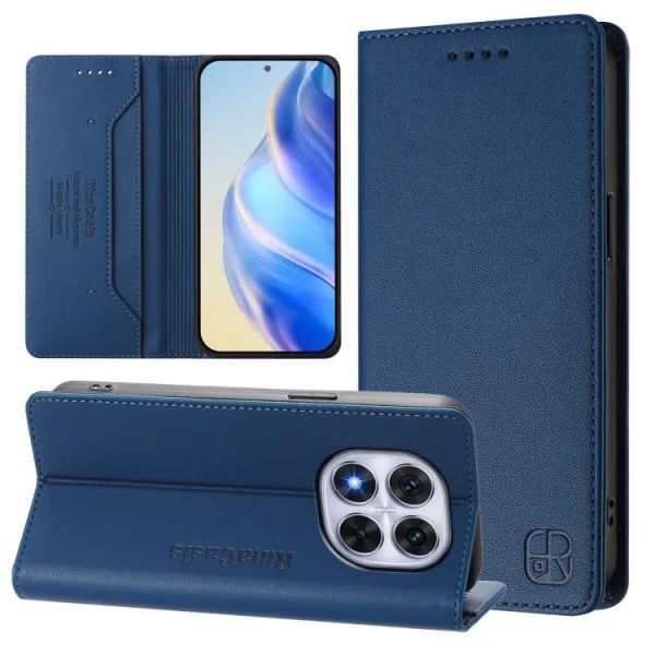 RINA Zaklápacie puzdro pre Xiaomi Redmi Note 14 Pro tmavomodré