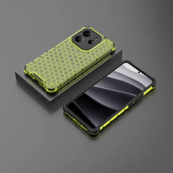 HONEYCOMB Ochranný kryt Xiaomi Redmi Note 14 zelený