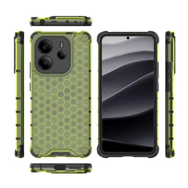 HONEYCOMB Ochranný kryt Xiaomi Redmi Note 14 zelený