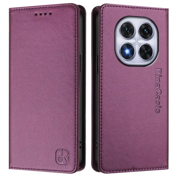 RINA Zaklápacie puzdro pre Xiaomi Redmi Note 14 Pro tmavofialové