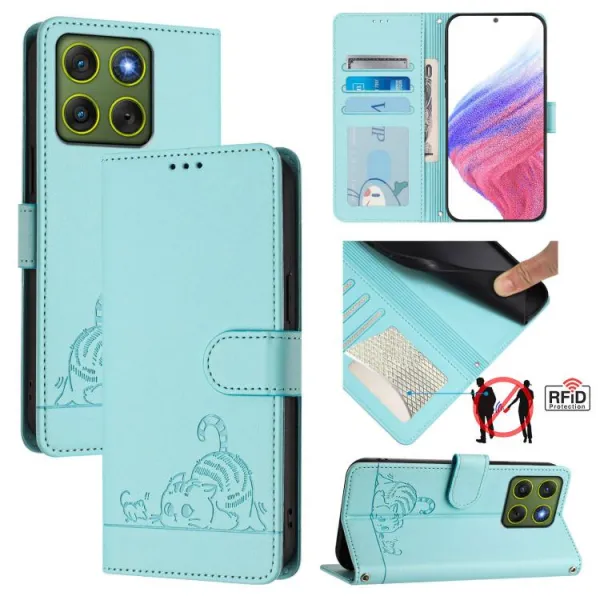 ART CAT Peňaženkový obal s remienkom pre Motorola Edge 70 svetlomodrý