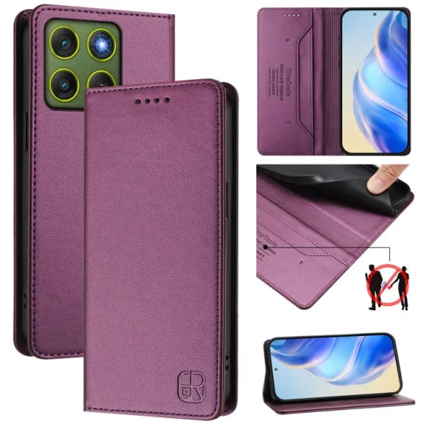 RINA Zaklápacie puzdro pre Motorola Edge 70 tmavofialové