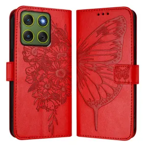 ART BUTTERFLY Peňaženkový obal pre Motorola Edge 70 červený