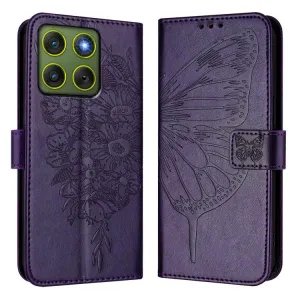 ART BUTTERFLY Peňaženkový obal pre Motorola Edge 70 fialový
