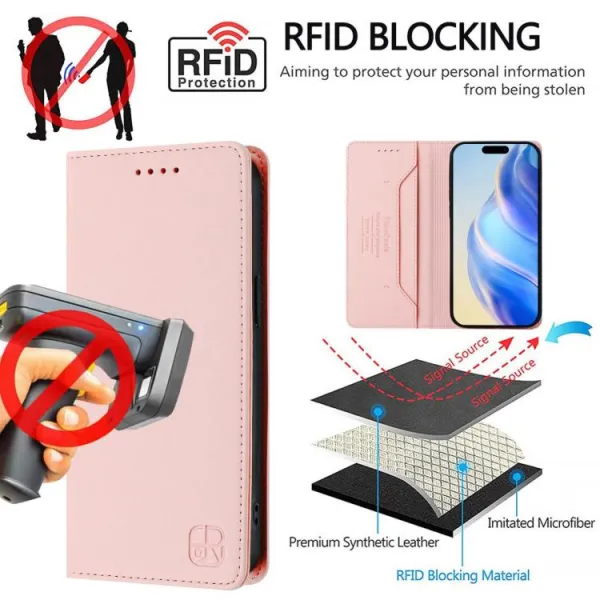 RINA Zaklápacie puzdro pre Realme Note 70T ružové