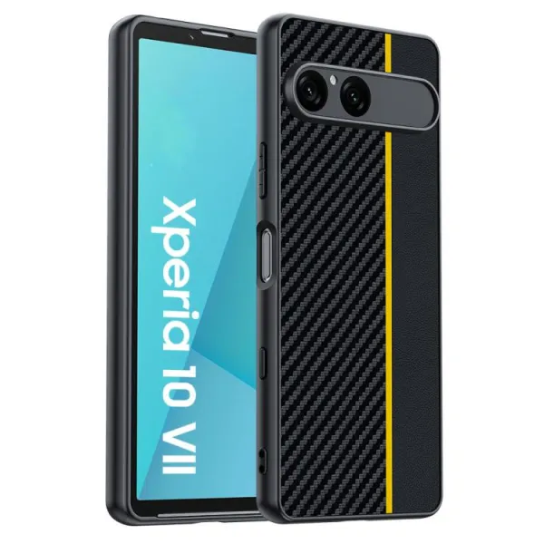 CARBON Ochranný obal pre Sony Xperia 10 VII BLACK-YELLOW