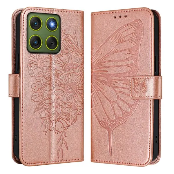 ART BUTTERFLY Peňaženkový obal pre Motorola Edge 70 ružový