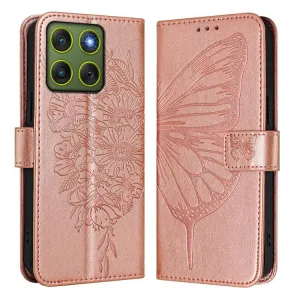 ART BUTTERFLY Peňaženkový obal pre Motorola Edge 70 ružový