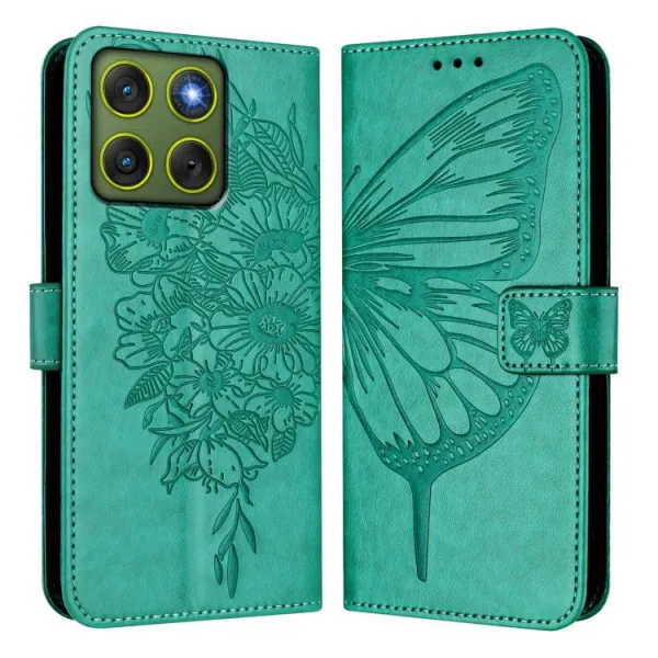 ART BUTTERFLY Peňaženkový obal pre Motorola Edge 70 zelený