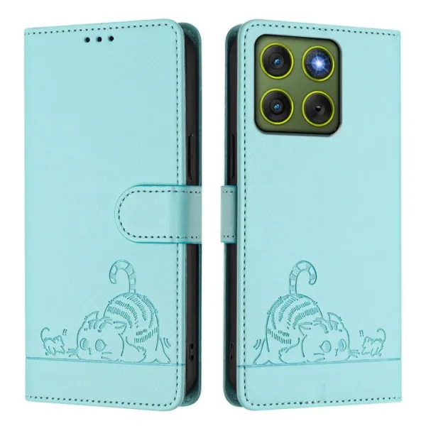 ART CAT Peňaženkový obal s remienkom pre Motorola Edge 70 svetlomodrý