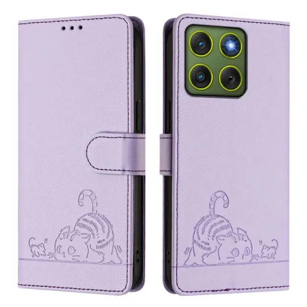 ART CAT Peňaženkový obal s remienkom pre Motorola Edge 70 fialový