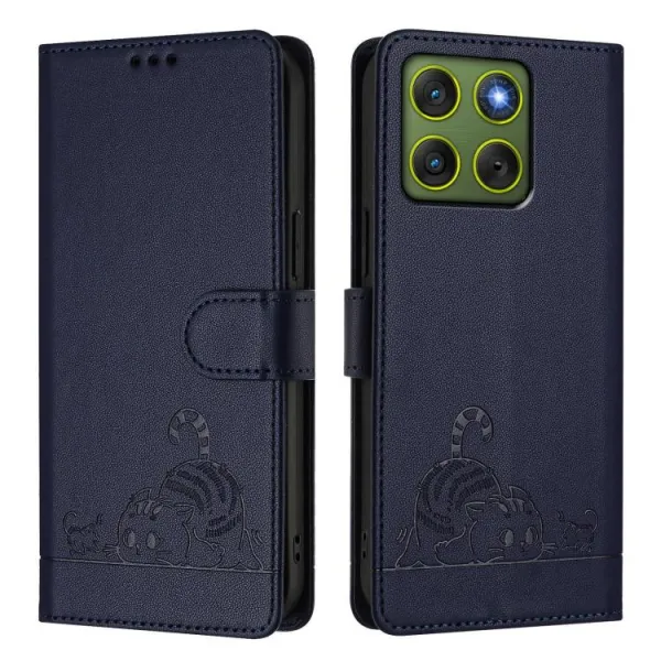ART CAT Peňaženkový obal s remienkom pre Motorola Edge 70 tmavomodrý