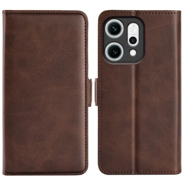 SIDE Peňaženkové puzdro pre Oppo Reno14 5G tmavohnedé