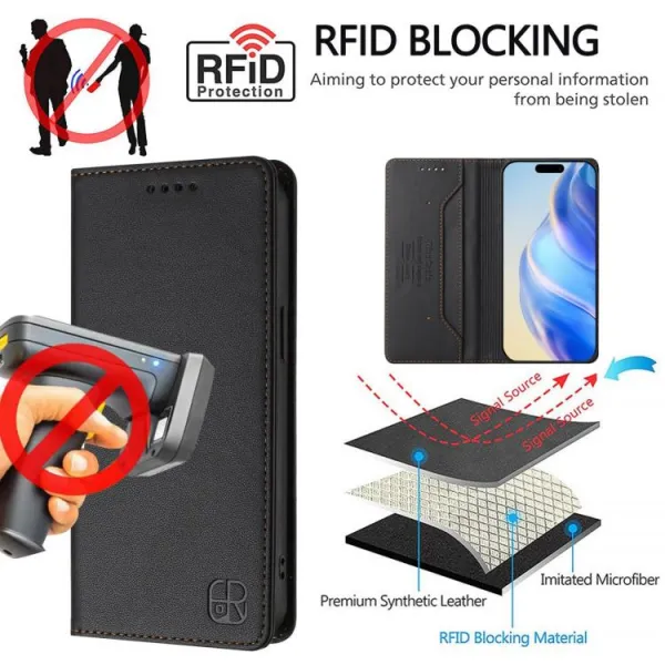 RINA Zaklápacie puzdro pre Realme Note 70T čierne