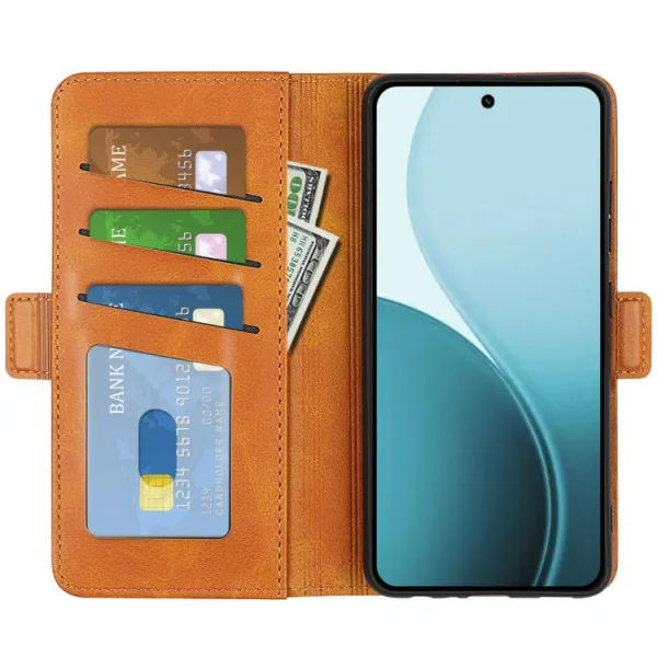 SIDE Peňaženkové puzdro pre Oppo Reno14 5G svetlohnedé