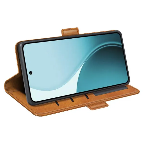 SIDE Peňaženkové puzdro pre Oppo Reno14 5G svetlohnedé