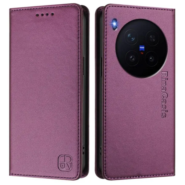 RINA Zaklápacie puzdro pre Vivo X300 tmavofialové