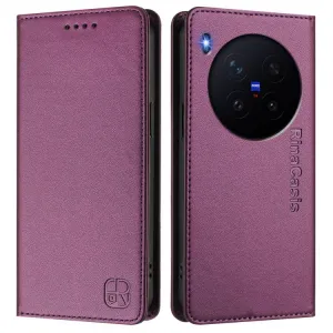 RINA Zaklápacie puzdro pre Vivo X300 tmavofialové
