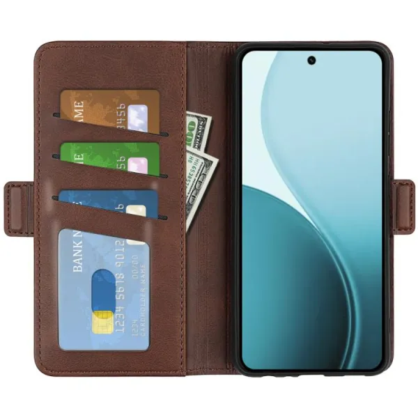 SIDE Peňaženkové puzdro pre Oppo Reno14 5G tmavohnedé