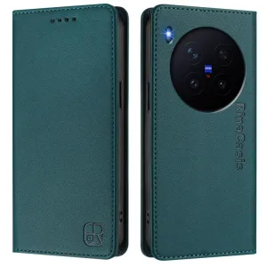 RINA Zaklápacie puzdro pre Vivo X300 tmavozelené