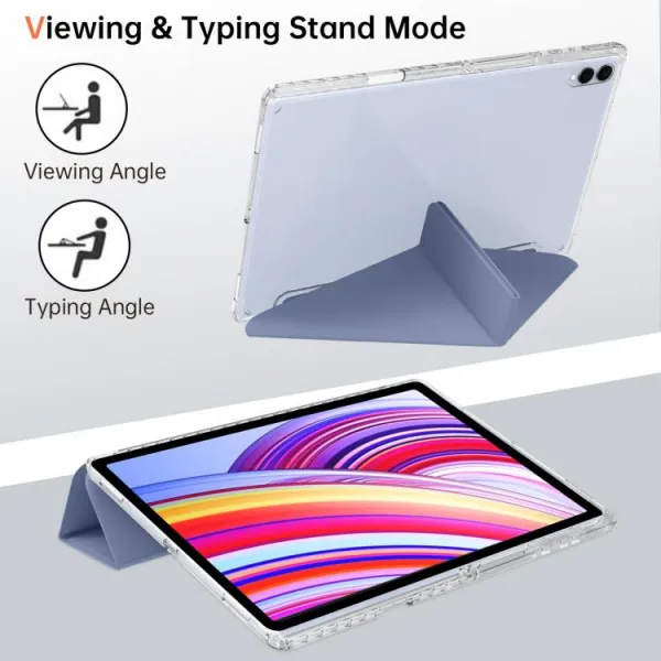 CRYSTAL Zaklápací obal pre Samsung Galaxy Tab S11 Ultra modro-šedý