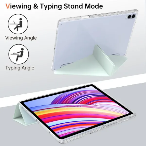 CRYSTAL Zaklápací obal pre Samsung Galaxy Tab S11 Ultra svetlozelený